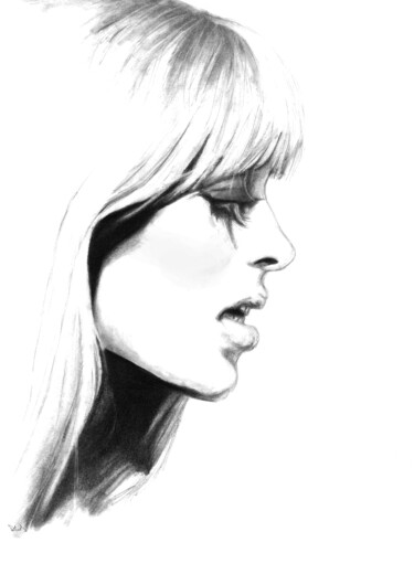 Drawing titled "Nico" by Philip Dietrich, Original Artwork, Graphite