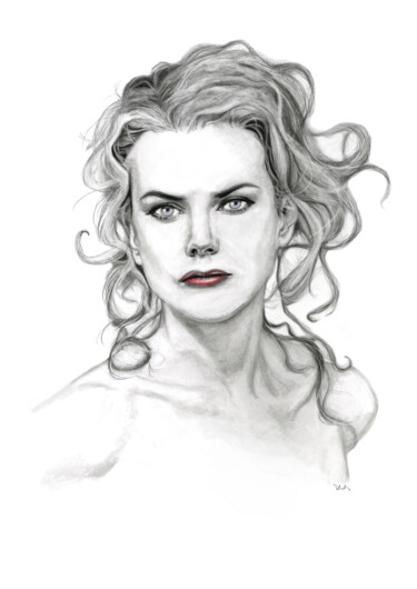 Disegno intitolato "Nicole Kidman" da Philip Dietrich, Opera d'arte originale, Grafite