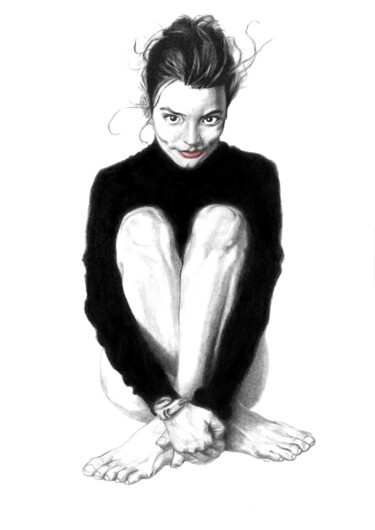 Zeichnungen mit dem Titel "Anya Taylor-Joy en…" von Philip Dietrich, Original-Kunstwerk, Graphit