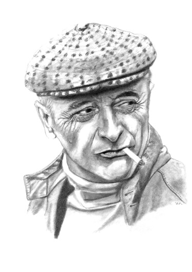 Dessin intitulée "Michel Audiard" par Philip Dietrich, Œuvre d'art originale, Graphite