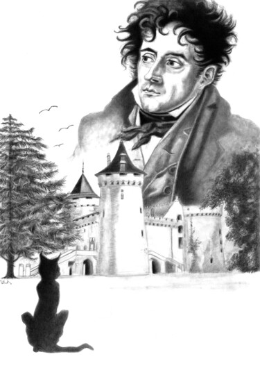 Dessin intitulée "Chateaubriand" par Philip Dietrich, Œuvre d'art originale, Graphite