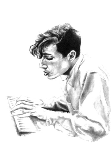 Drawing titled "Glen Gould" by Philip Dietrich, Original Artwork, Graphite