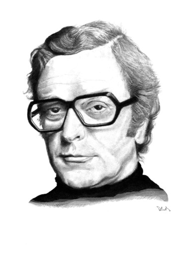 Drawing titled "Michael Caine" by Philip Dietrich, Original Artwork, Graphite