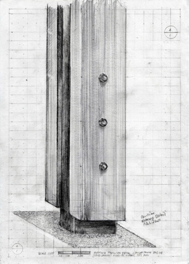 Σχέδιο με τίτλο "Dessin Isometrique…" από Philipp Pahin, Αυθεντικά έργα τέχνης, Γραφίτης