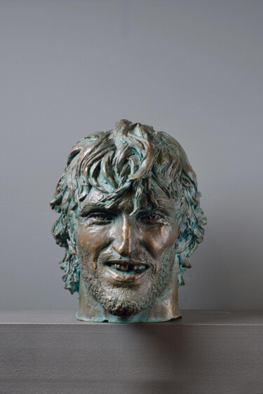Sculptuur getiteld "Head of Warrior 13…" door Philipp Rukavishnikov, Origineel Kunstwerk, Bronzen