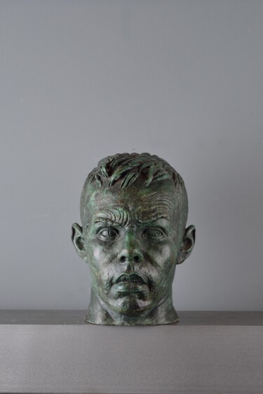 Sculptuur getiteld "Head of Warrior 16…" door Philipp Rukavishnikov, Origineel Kunstwerk, Bronzen