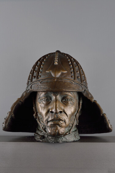 Γλυπτική με τίτλο "Head of Warrior 11…" από Philipp Rukavishnikov, Αυθεντικά έργα τέχνης, Μπρούντζος