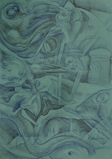 Рисунок под названием "POSTER 35" - Philipp Rukavishnikov, Подлинное произведение искусства, Шариковая ручка