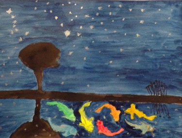 Peinture intitulée "La légende de l'Eto…" par Philippe Reclus, Œuvre d'art originale, Aquarelle