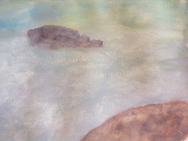 Painting titled "Etude bord de mer" by Philippe Reclus, Original Artwork, Watercolor