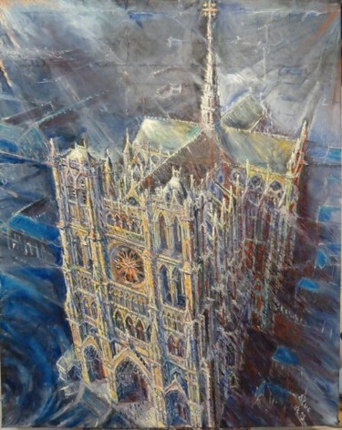 Peinture intitulée "Amiens, lumière du…" par Philippe Lasselin, Œuvre d'art originale, Huile