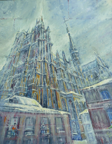 Painting titled "a8b-la-cathedrale-s…" by Philippe Lasselin, Original Artwork, Oil