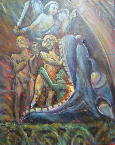 Peinture intitulée "Enfer et damnation" par Philippe Lasselin, Œuvre d'art originale, Acrylique