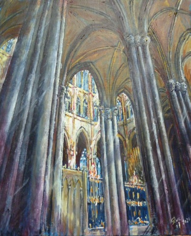 Peinture intitulée "Au delà des colonnes" par Philippe Lasselin, Œuvre d'art originale, Acrylique