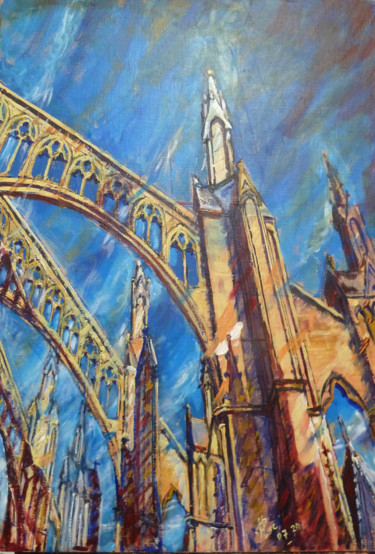 Soleil contrebuté Peinture intitulée "Soleil contrebuté" par Philippe Lasselin, Œuvre d'art originale, Acrylique