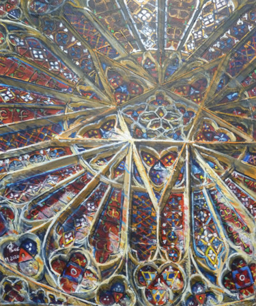 Peinture intitulée "Le Pentacle d'Amiens" par Philippe Lasselin, Œuvre d'art originale, Acrylique