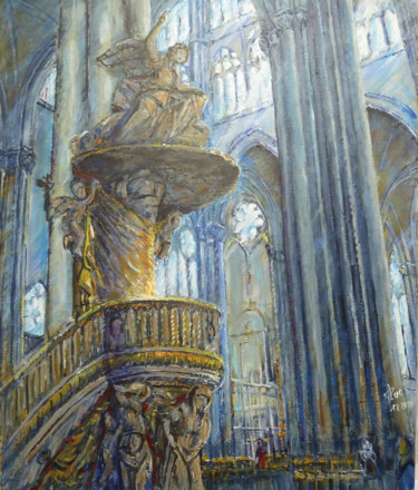 Malerei mit dem Titel "La chaire" von Philippe Lasselin, Original-Kunstwerk, Acryl