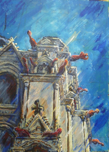 Painting titled "Le perchoir aux gar…" by Philippe Lasselin, Original Artwork, Acrylic