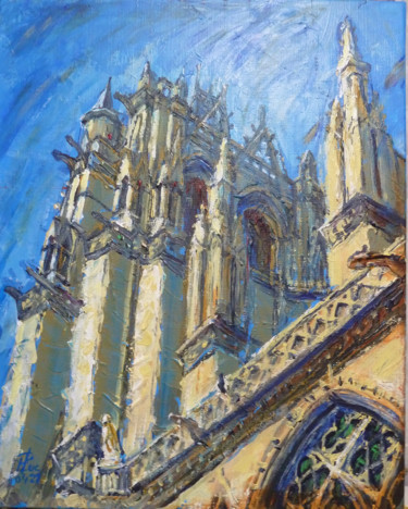 Peinture intitulée "Verso de la tour sud" par Philippe Lasselin, Œuvre d'art originale, Acrylique
