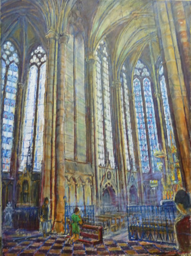 Malerei mit dem Titel "La chapelle de l'ad…" von Philippe Lasselin, Original-Kunstwerk, Acryl