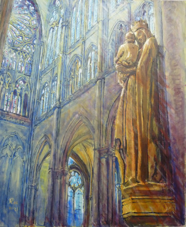 Peinture intitulée "La Vierge et le vit…" par Philippe Lasselin, Œuvre d'art originale, Acrylique