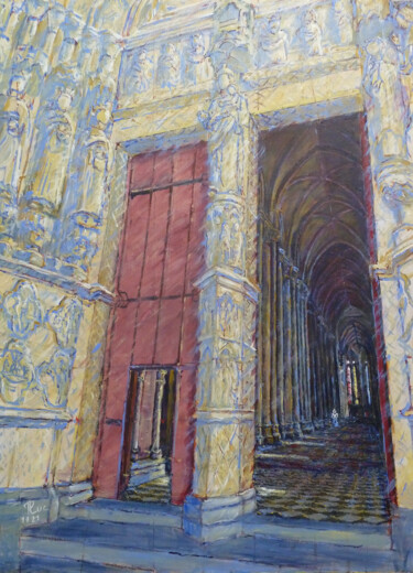 Pintura intitulada "Le portail ouvert" por Philippe Lasselin, Obras de arte originais, Acrílico