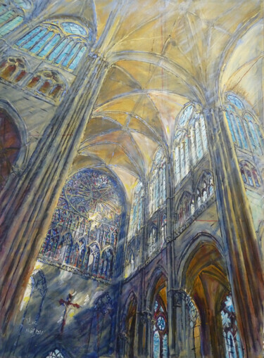 Malarstwo zatytułowany „La cathédrale de lu…” autorstwa Philippe Lasselin, Oryginalna praca, Akryl