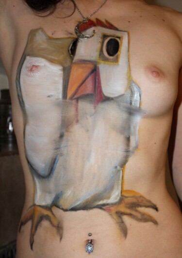 Fotografia zatytułowany „bodypaint poule” autorstwa Philippe Aguasca, Oryginalna praca, Fotografia cyfrowa