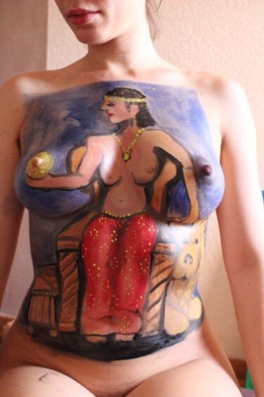 Photography titled "bodypaint reine d'o…" by Philippe Aguasca, Original Artwork, Digital Photography