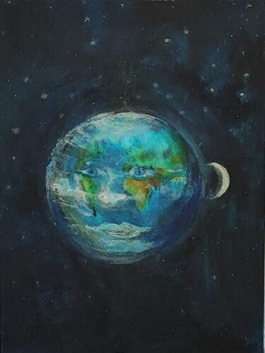 Peinture intitulée "La terre" par Philippe Aguasca, Œuvre d'art originale, Acrylique Monté sur Châssis en bois