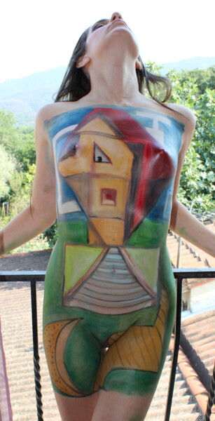 Photography titled "bodypaint head house" by Philippe Aguasca, Original Artwork, Digital Photography