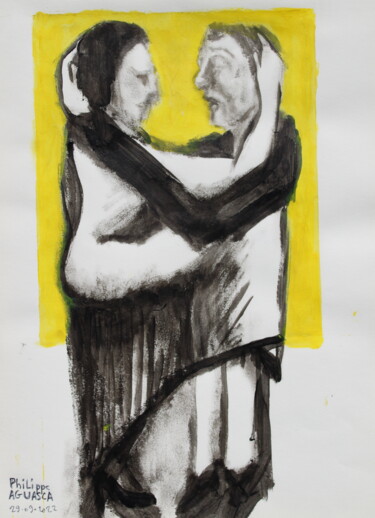 Peinture intitulée "Couple qui danse 2" par Philippe Aguasca, Œuvre d'art originale, Acrylique