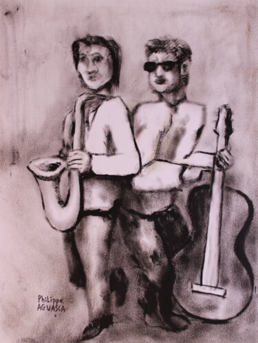 Pittura intitolato "Jazz 2" da Philippe Aguasca, Opera d'arte originale, Olio