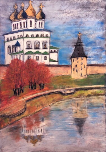 Desenho intitulada "En Russie" por Philippe Allier, Obras de arte originais, Pastel