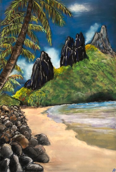 Tekening getiteld "Hawaï." door Philippe Allier, Origineel Kunstwerk, Pastel