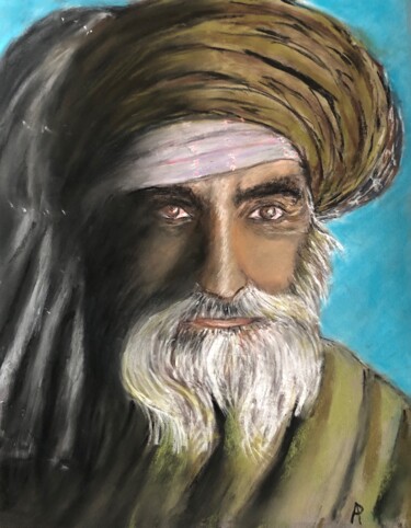 Dessin intitulée "Regard d’ Orient." par Philippe Allier, Œuvre d'art originale, Pastel