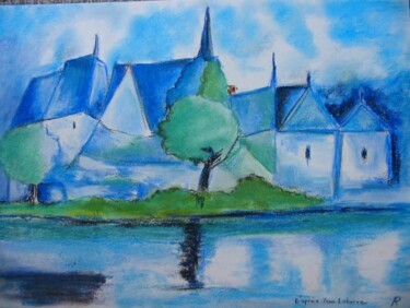 Dessin intitulée "Village." par Philippe Allier, Œuvre d'art originale