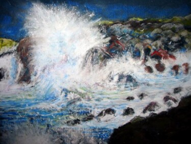 Dessin intitulée "La vague. D'après u…" par Philippe Allier, Œuvre d'art originale