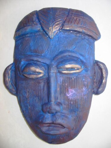 Sculpture titled "Masque Africain" by Philippe Allier, Original Artwork