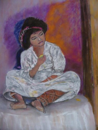 Dessin intitulée "Une jeune Yéménite" par Philippe Allier, Œuvre d'art originale