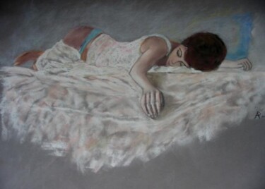 Dessin intitulée "Femme endormie" par Philippe Allier, Œuvre d'art originale