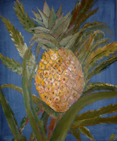 Painting titled "L 'ananas" by Philippe Allier, Original Artwork, Oil
