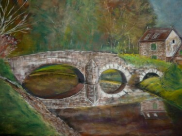 图画 标题为“Le pont” 由Philippe Allier, 原创艺术品, 其他