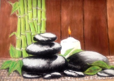 Drawing titled "Zen attitude" by Philippe Allier, Original Artwork, Pastel