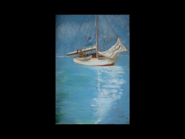Dessin intitulée "le voilier" par Philippe Allier, Œuvre d'art originale, Pastel