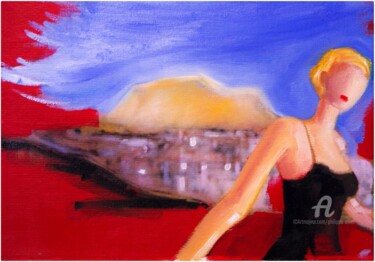 Painting titled "La dame de Palerme" by Philippe Alliet, Original Artwork, Oil