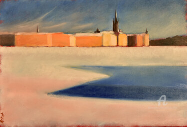Malerei mit dem Titel "Stockholm-soleil d'…" von Philippe Alliet, Original-Kunstwerk, Öl