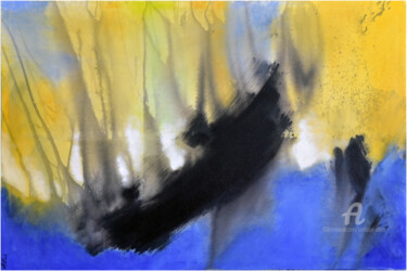 Pittura intitolato "Incendie" da Philippe Alliet, Opera d'arte originale, Olio