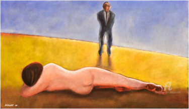 Peinture intitulée "L'homme en noir 2011" par Philippe Alliet, Œuvre d'art originale, Huile
