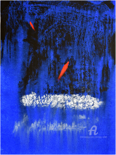 Peinture intitulée "Bleu France" par Philippe Alliet, Œuvre d'art originale, Acrylique